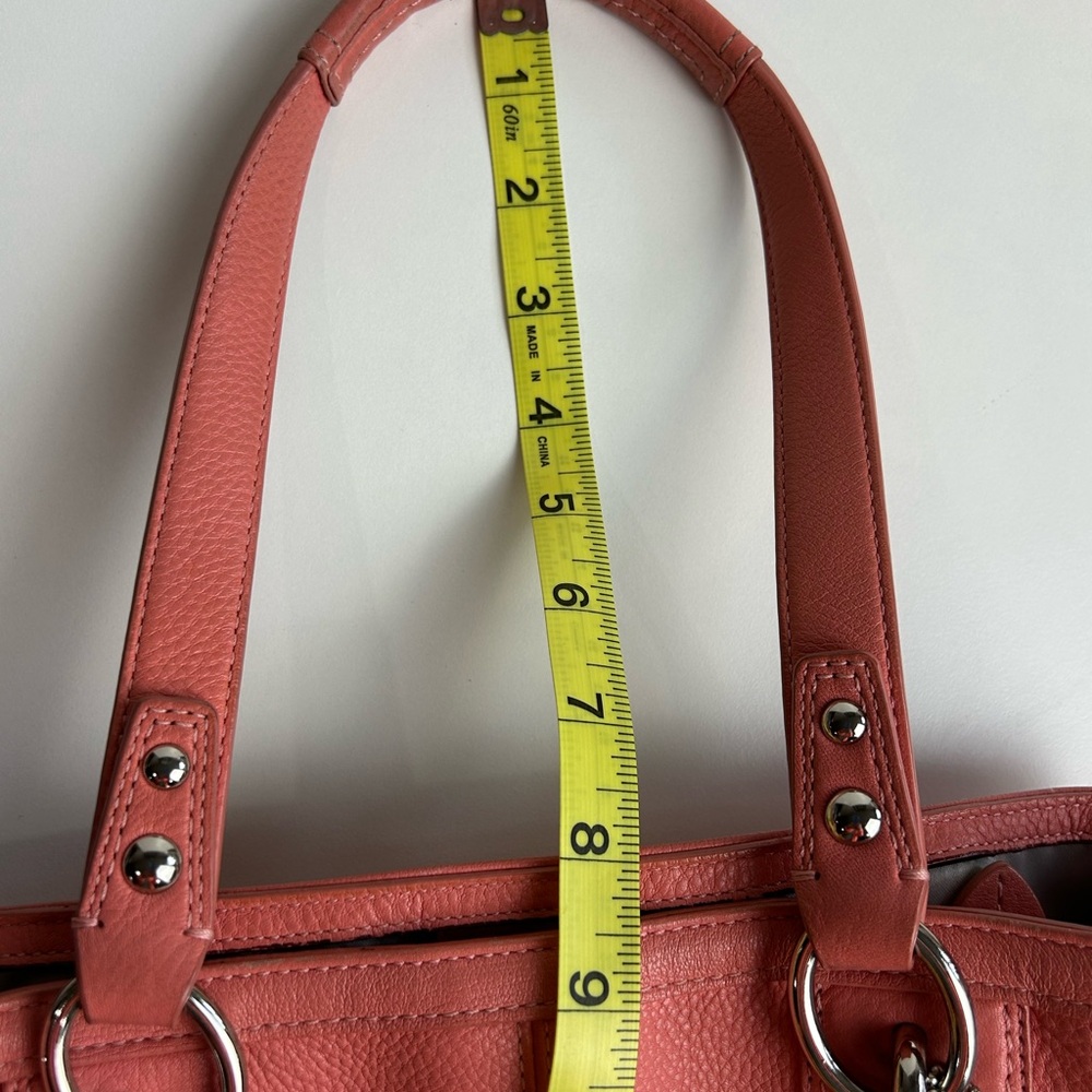 COACH CORAL SALMON PENELOPE PEBBLED LEATHER TOTE F19264 - Picture 8 of 12